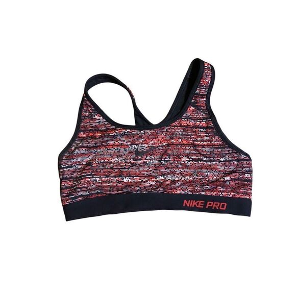 Nike Pro Dri-Fit Women's MultiColor Comfort Racer Back Sports Bra Size Medium - Picture 2 of 7